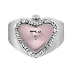 Invicta Mini Angel Women's Ring Watch Crystal Bezel Pink Heart Dial 49571-NEW